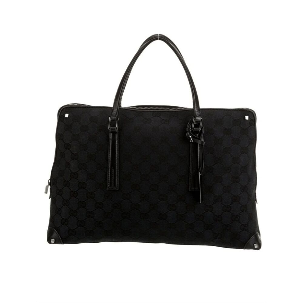 Gucci Black GG Logo Tote Bag